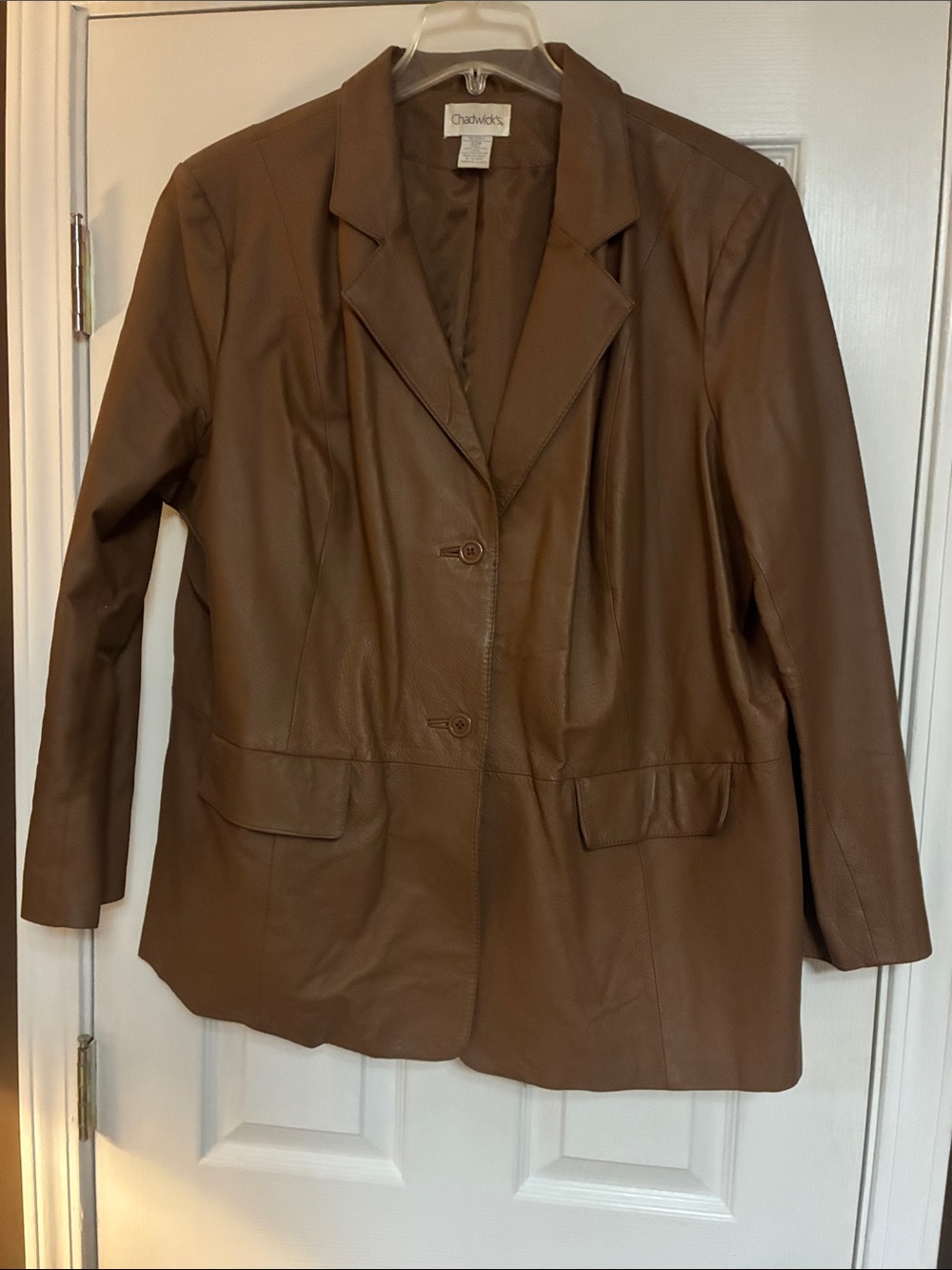 Chadwicks Women's Cognac Leather Blazer Jacket